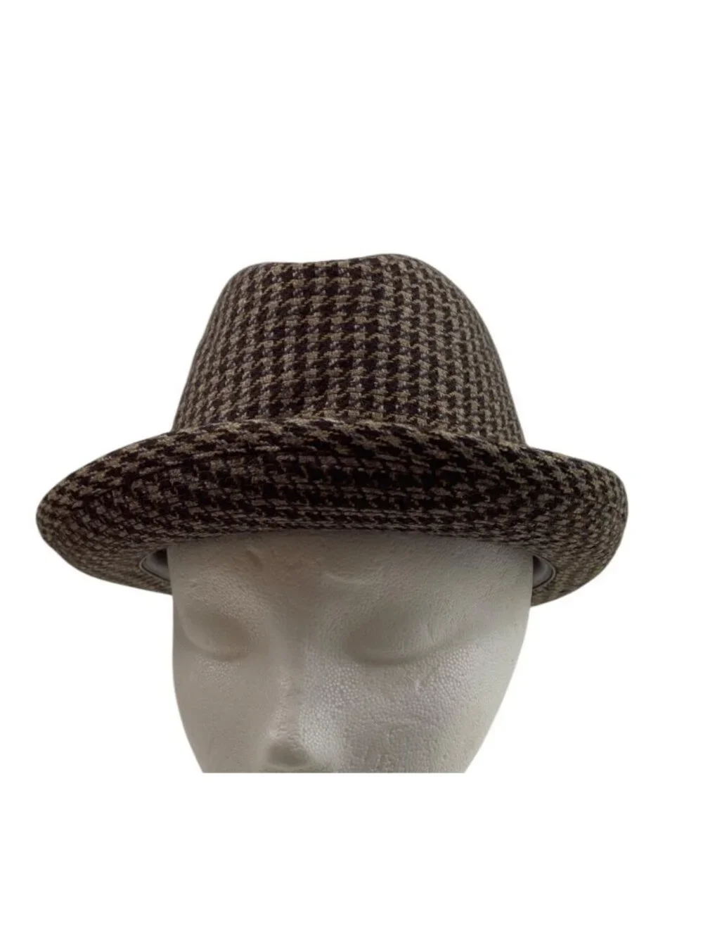 Cavanagh Hats Vintage 1950s Houndstooth Mens Fedora Hat Size 7 1/8 Cashmere